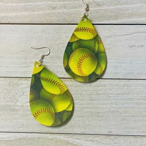 Faux Printed Leather Earrings